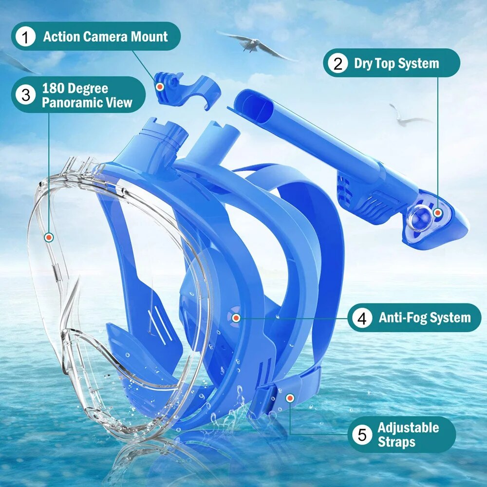 Underwater Snorkeling Full Fac - Anti Pollution Mask ulasan dan harga