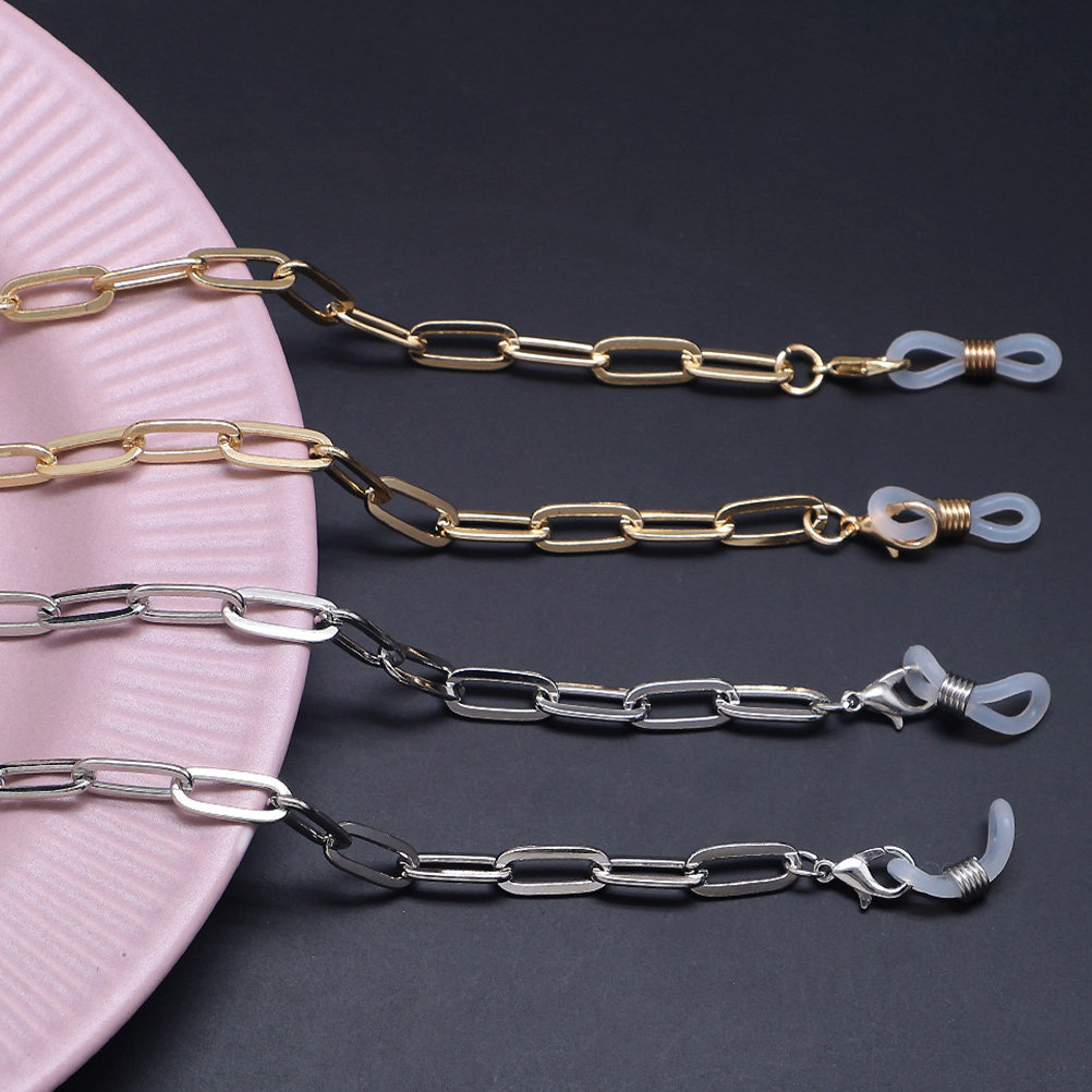 Metal Gold Paperclip Link Eyeg - Mask Chain Holder ulasan dan harga