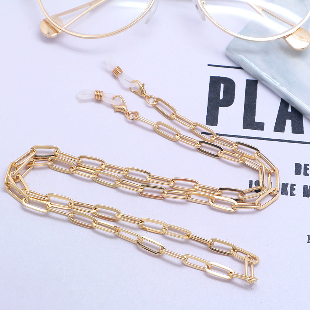 Metal Gold Paperclip Link Eyeg - Mask Chain Holder ulasan dan harga